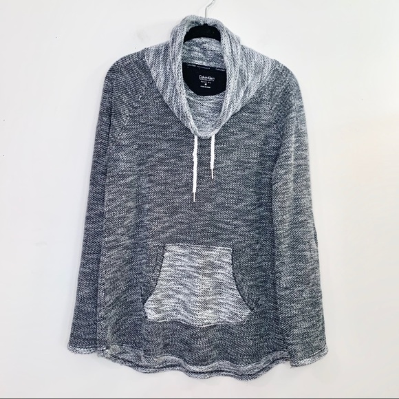CALVIN KLEIN Gray Cowl Neck Long Sleeve Sweatshirt - Picture 1 of 11